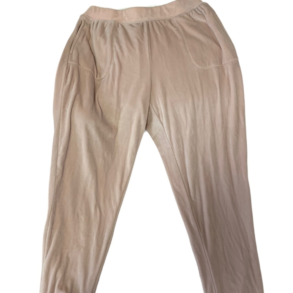 Pink velvet sweatpants